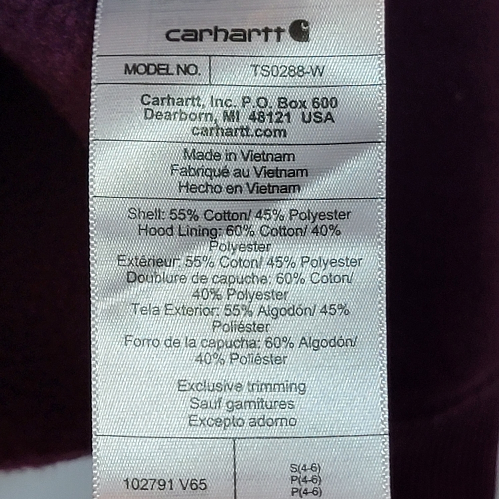 Carhartt Women's Relaxed Fit Purple Hoodie - Picture 9 of 11